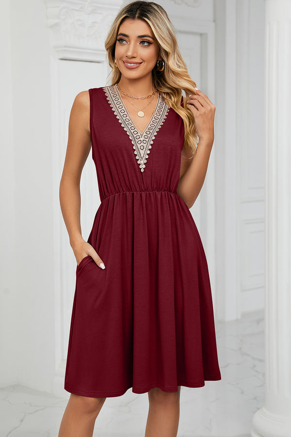 Pocketed V-Neck Wide Strap Dress | Trendsi