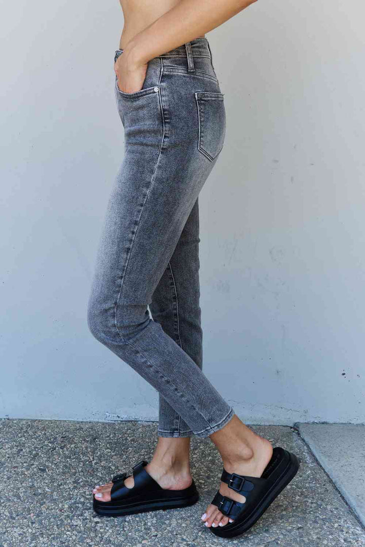 Judy Blue Racquel Full Size High Waisted Stone Wash Slim Fit Jeans | 1mrk.com