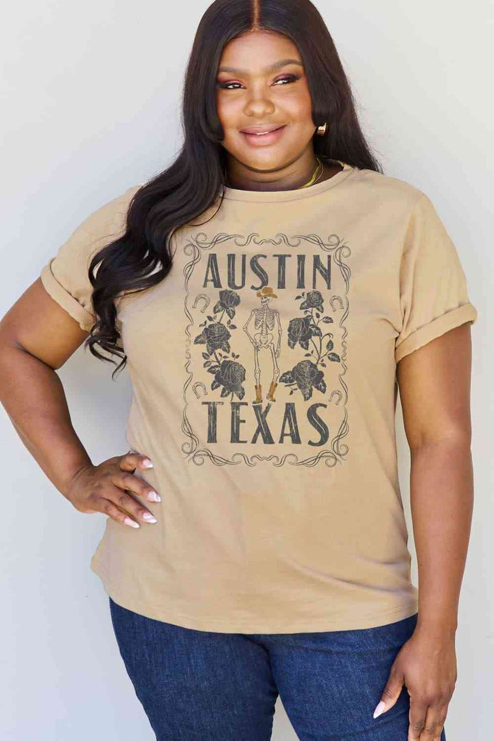 Simply Love Full Size AUSTIN  TEXAS Graphic Cotton T-Shirt | 1mrk.com