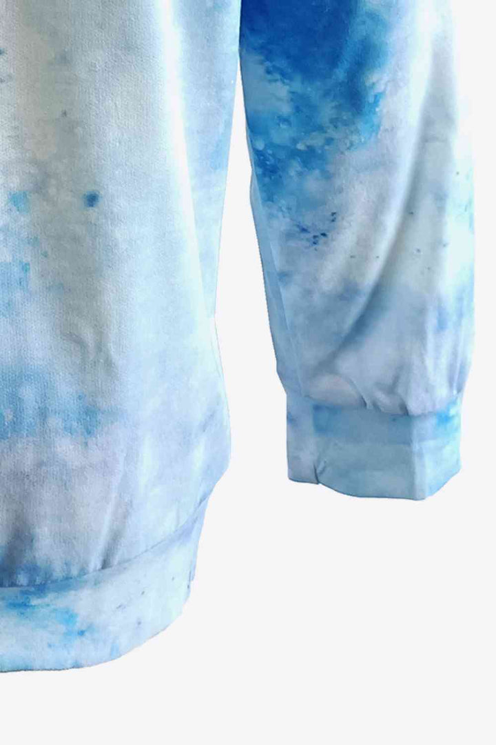 Tie-Dye Butterfly Graphic Raglan Sleeve Sweatshirt |1mrk.com