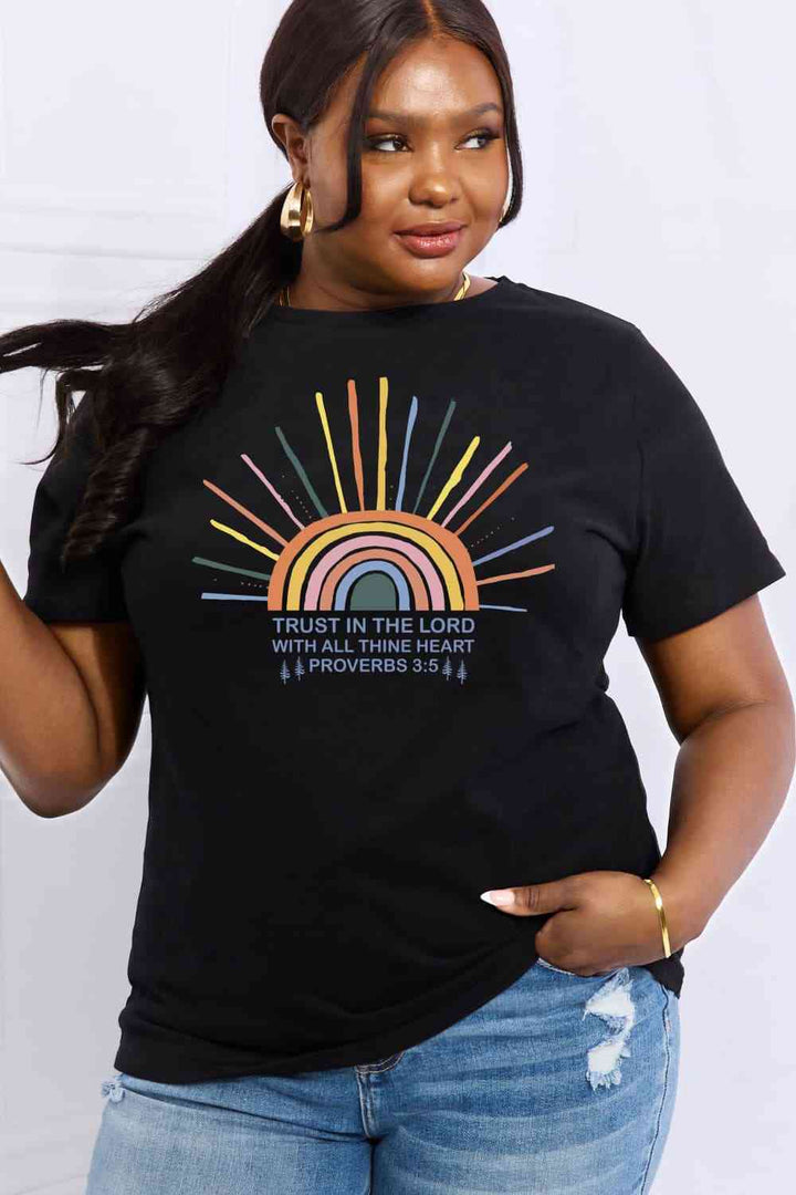 Simply Love Full Size Rainbow Graphic Cotton Tee | 1mrk.com