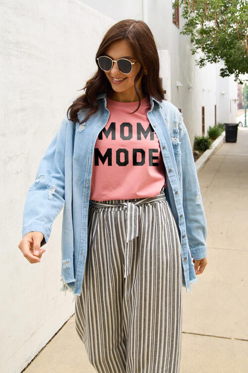 Simply Love Full Size MOM MODE Short Sleeve T-Shirt | 1mrk.com