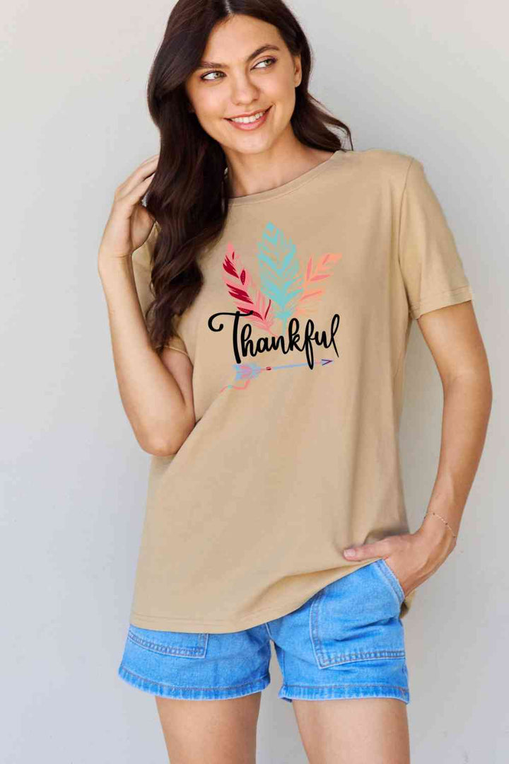 Simply Love Full Size THANKFUL Graphic T-Shirt | 1mrk.com