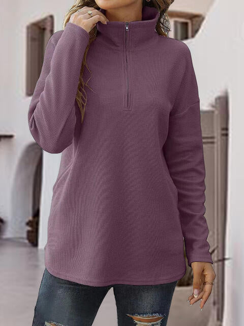 Half-Zip Drop Shoulder Sweatshirt |1mrk.com