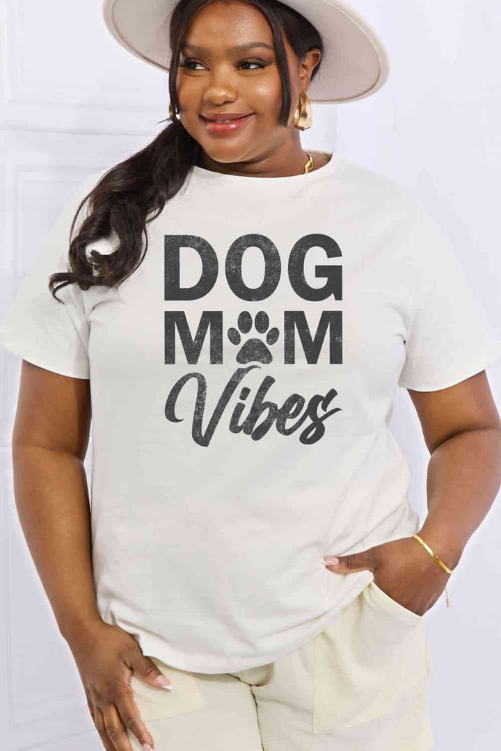 Simply Love Full Size DOG MOM VIBES Graphic Cotton Tee | 1mrk.com