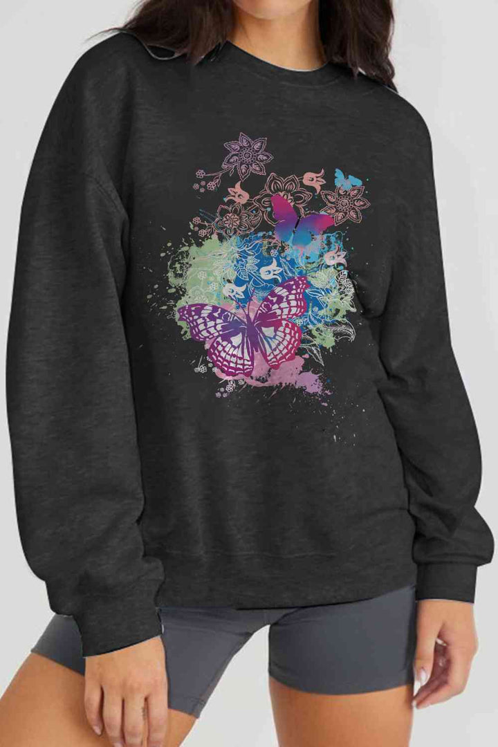 Simply Love Simply Love Full Size Butterfly Graphic Sweatshirt |1mrk.com