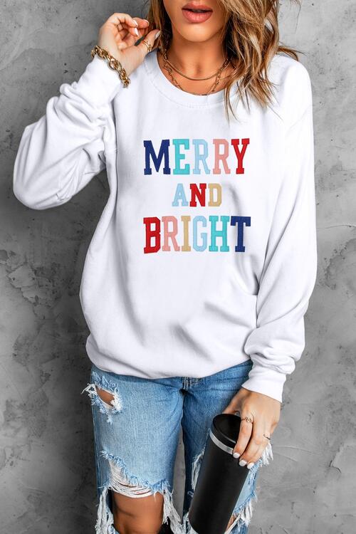 MERRY AND BRIGHT Graphic Sweatshirt |1mrk.com