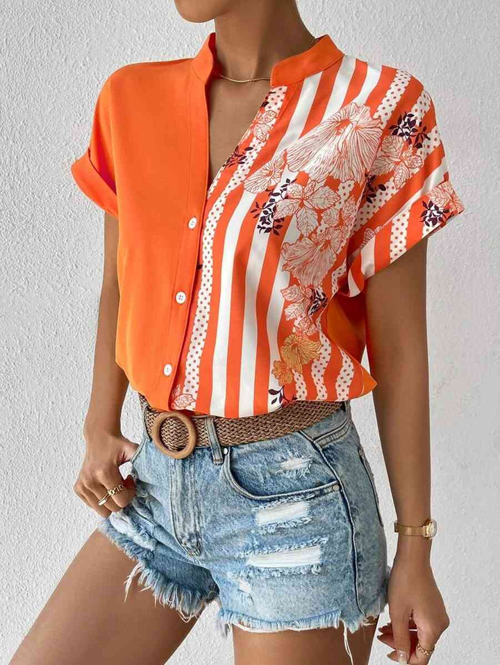 Contrast Color Buttoned Shirt | 1mrk.com