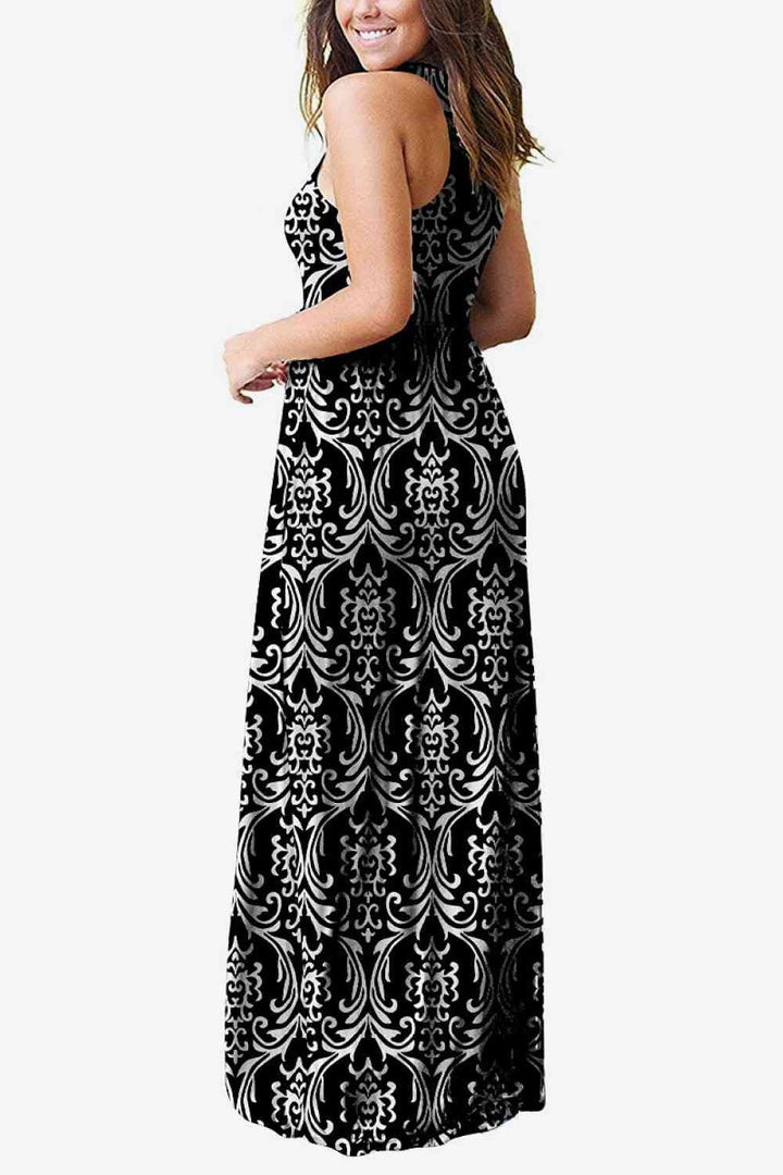 Empire Waist Sleeveless Dress with Pockets |1mrk.com