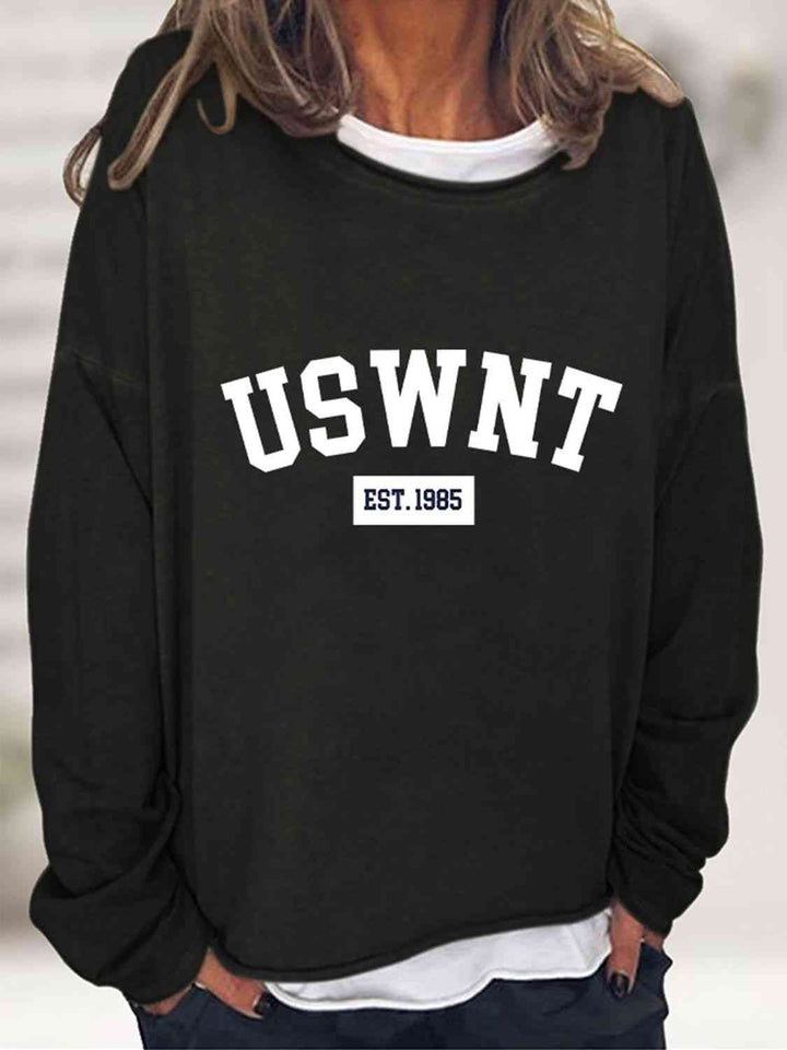 USWNT Round Neck Long Sleeve Sweatshirt |1mrk.com