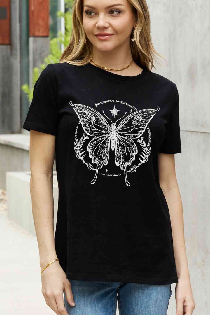 Simply Love Simply Love Full Size Butterfly Graphic Cotton Tee | 1mrk.com