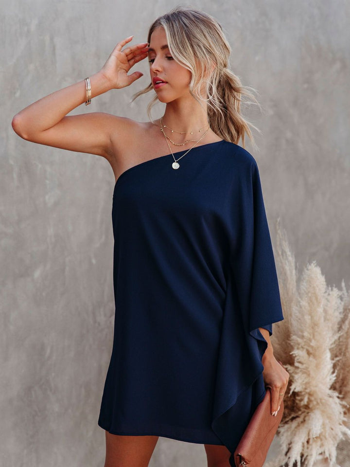 Single Shoulder Kimono Sleeve Mini Dress | Trendsi