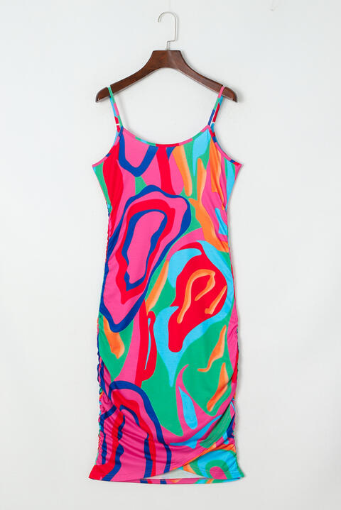 Printed Spaghetti Strap Dress |1mrk.com