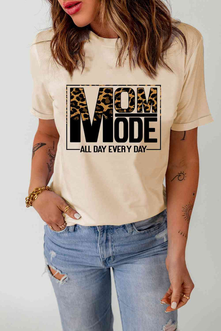 Letter Graphic Cuffed Round Neck Tee Shirt | 1mrk.com