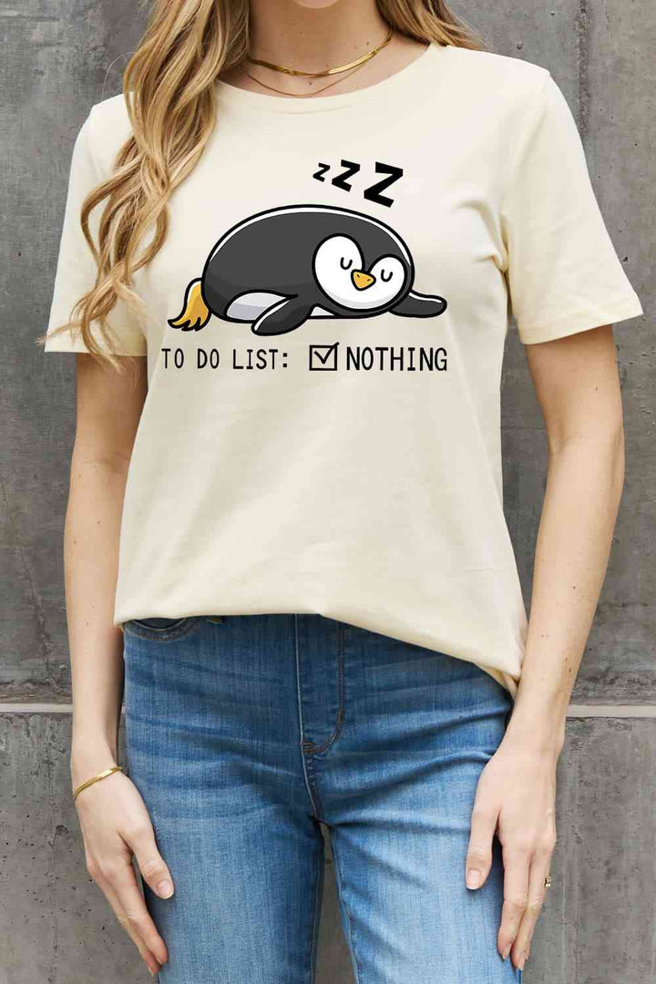 Simply Love Full Size TO DO LIST NOTHING Graphic Cotton Tee | 1mrk.com