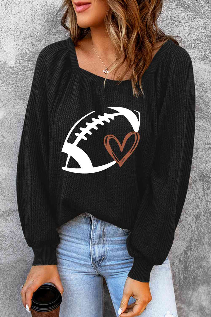 Football Graphic Ribbed Top | 1mrk.com