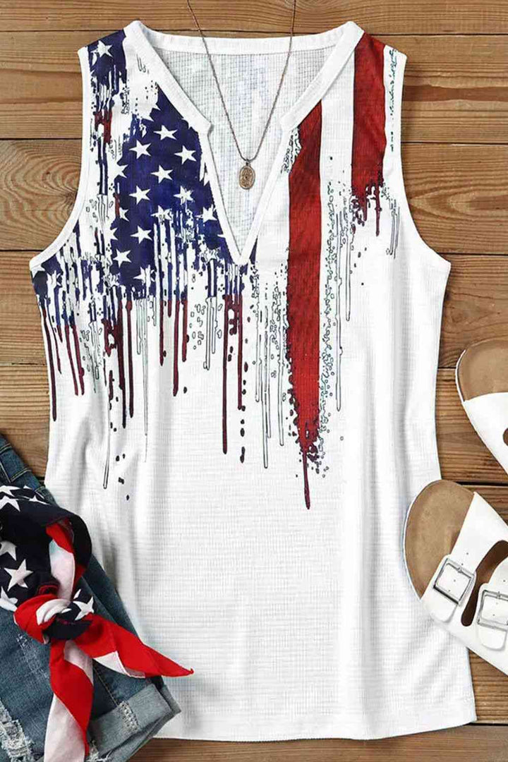 US Flag Notched Neck Tank | 1mrk.com