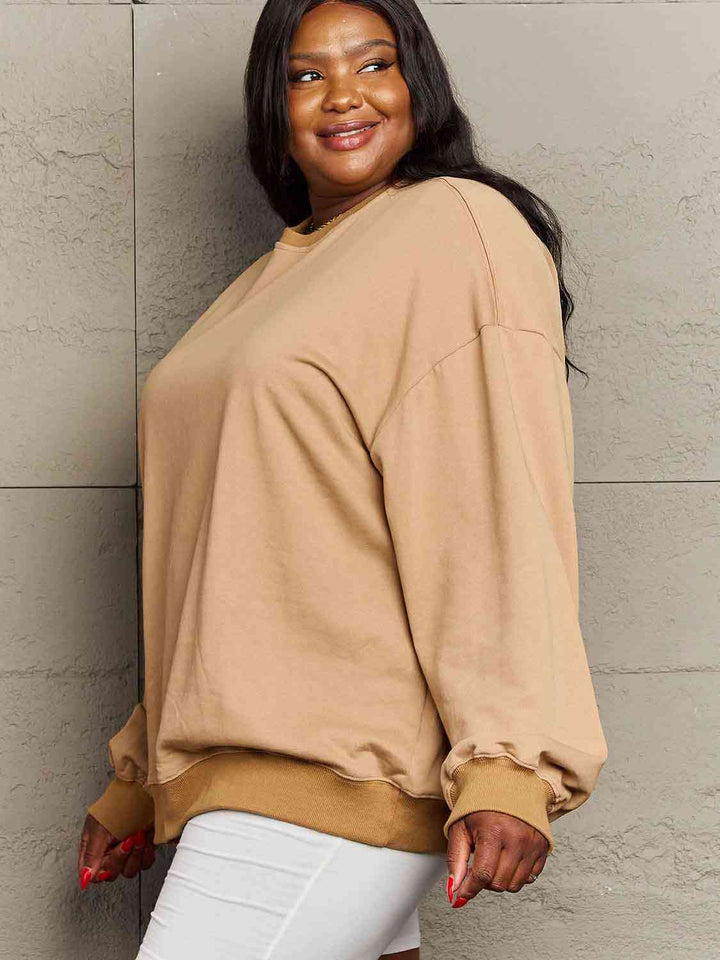 Simply Love Full Size Dropped Shoulder Sweatshirt |1mrk.com