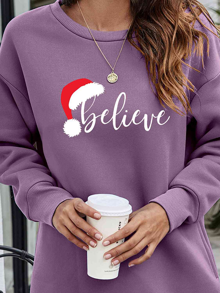 BELIEVE Graphic Tunic Sweatshirt |1mrk.com