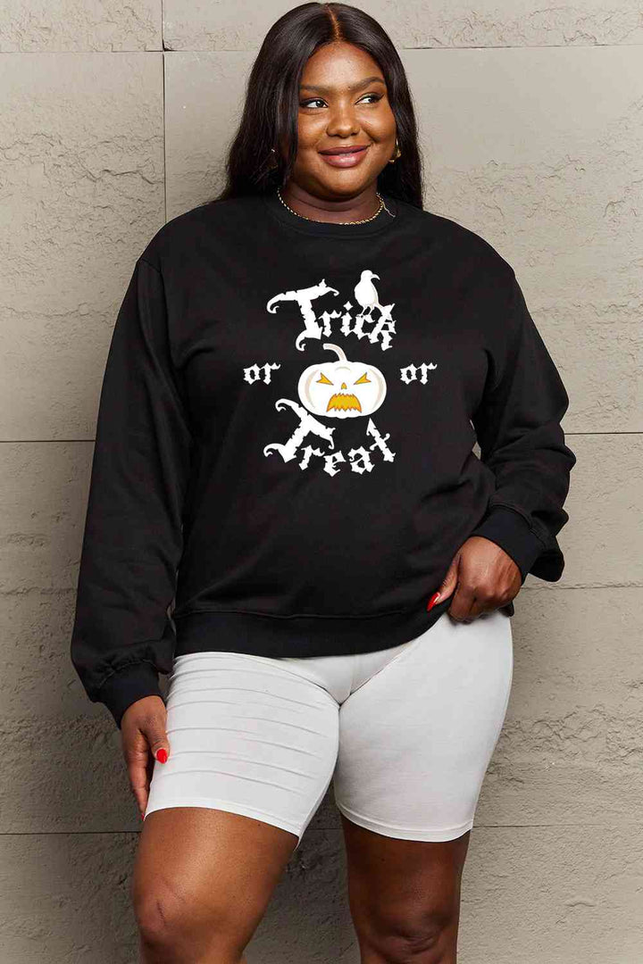 Simply Love Full Size TRICK OR TREAT Graphic Sweatshirt |1mrk.com