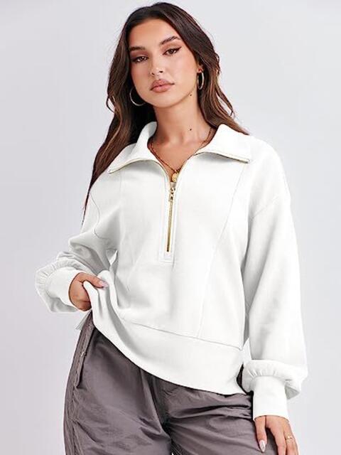 Half Zip Up Collared Sweatshirts |1mrk.com