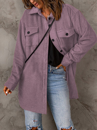 Drop Shoulder Button Down Collared Coat | 1mrk.com