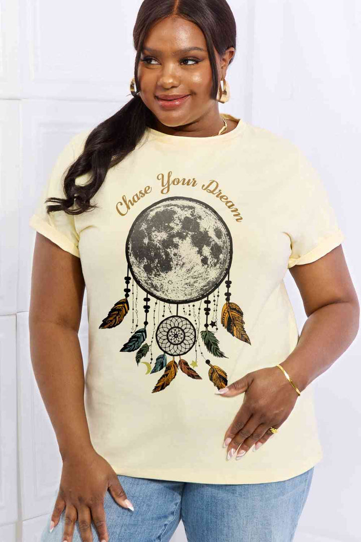 Simply Love Simply Love Full Size CHASE YOUR DREAM Graphic Cotton Tee | 1mrk.com