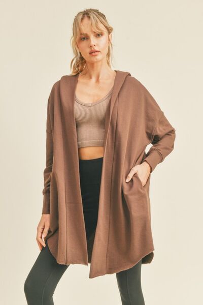 Kimberly C Open Front Longline Hooded Cardigan |1mrk.com