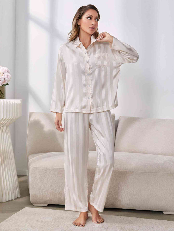 Button-Up Shirt and Pants Pajama Set | 1mrk.com