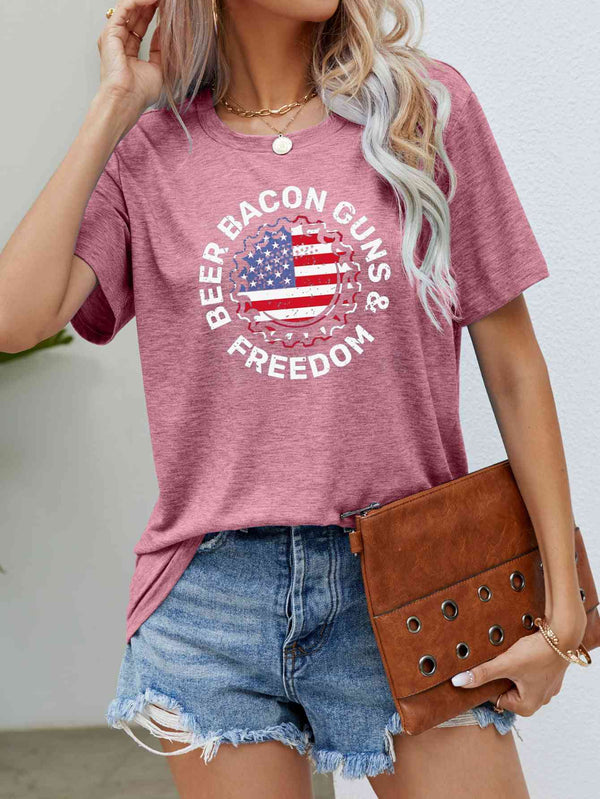 BEER BACON GUNS & FREEDOM US Flag Graphic Tee | 1mrk.com