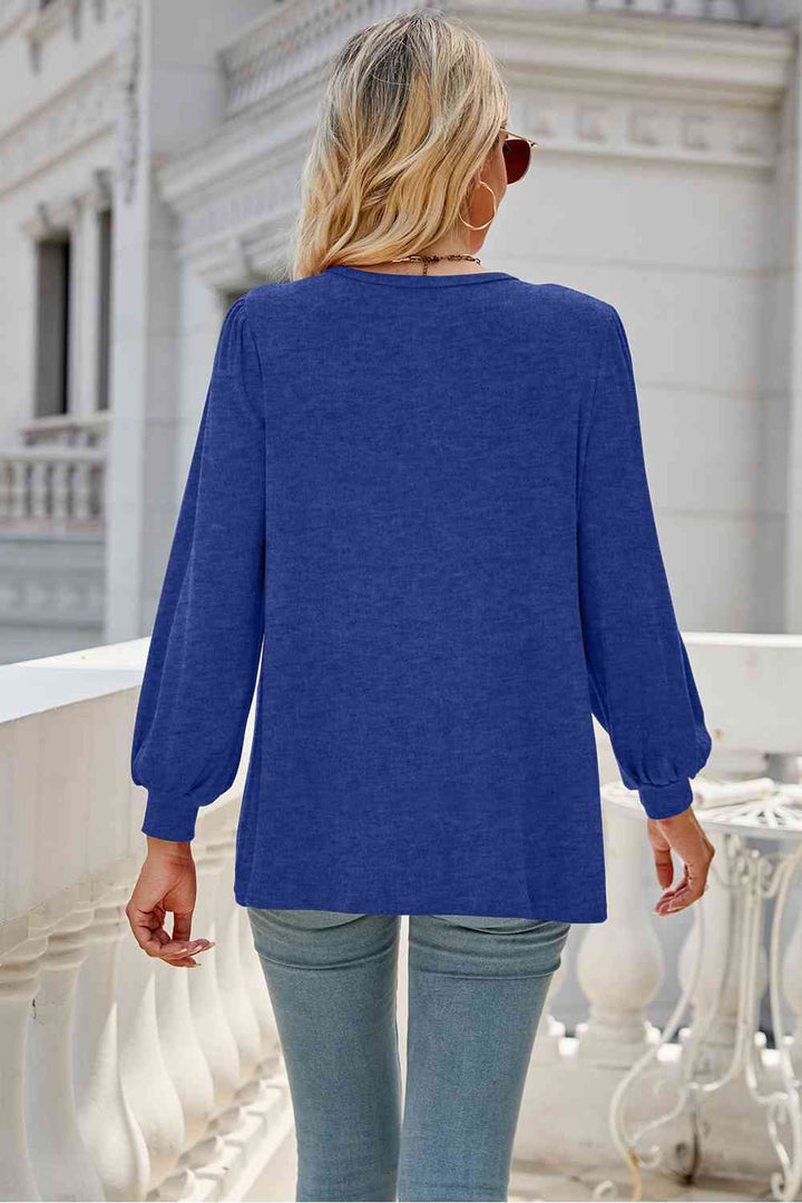 Round Neck Long Sleeve Top | 1mrk.com