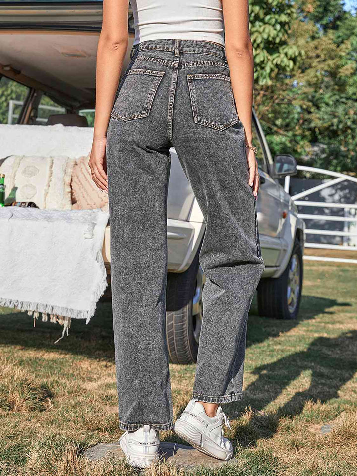 Buttoned Cropped Jeans | 1mrk.com