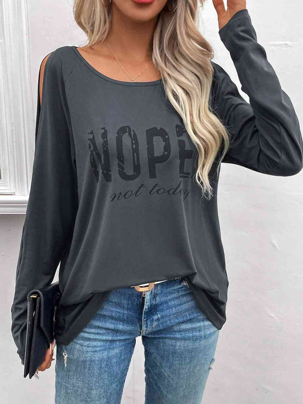 Graphic Cutout Round Neck T-Shirt | 1mrk.com