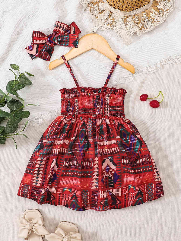 Baby Girl Printed Smocked Pinafore Skirt |1mrk.com