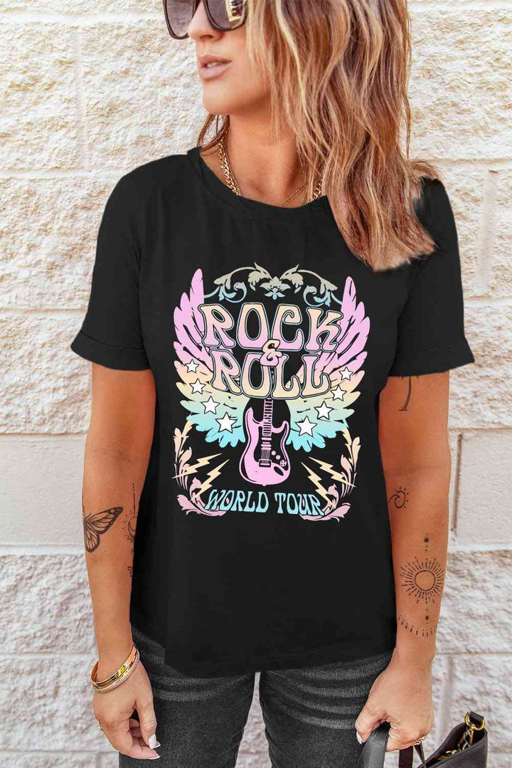 ROCK & ROLL Graphic Tee Shirt | 1mrk.com