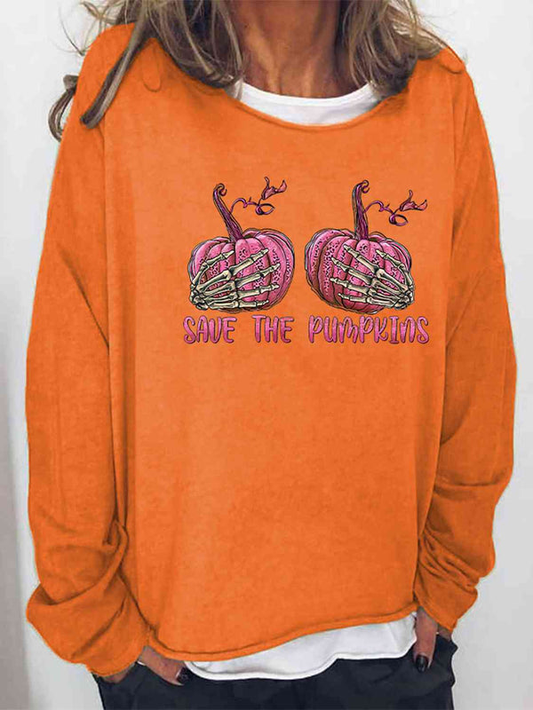 SAVE THE PUMPKIN Graphic Full Size Sweatshirt |1mrk.com