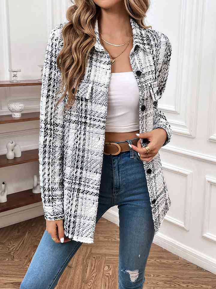 Plaid Button Down Jacket |1mrk.com