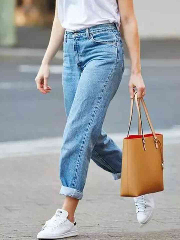 Buttoned Cropped Jeans | 1mrk.com