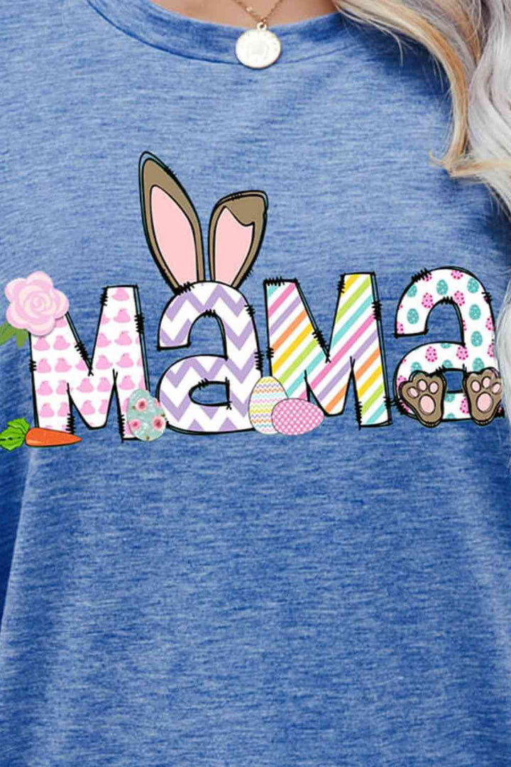 Easter MAMA Graphic Round Neck T-Shirt | 1mrk.com