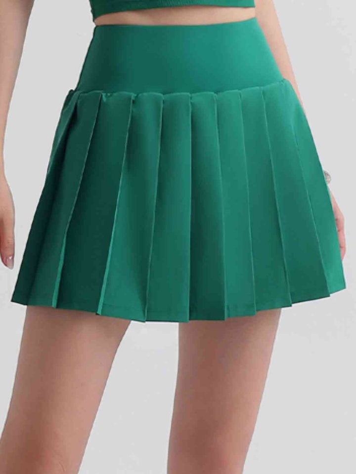 Pleated Elastic Waistband Sports Skirt |1mrk.com