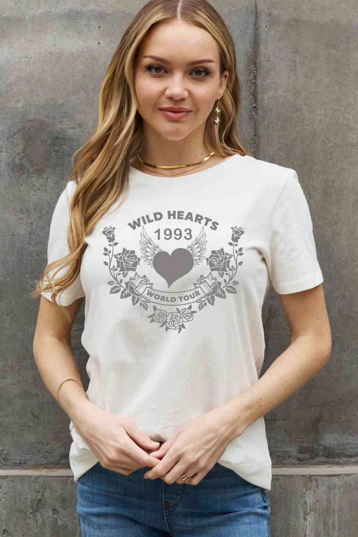 Simply Love Full Size WILD HEARTS 1993  WORLD TOUR Graphic Cotton Tee | 1mrk.com