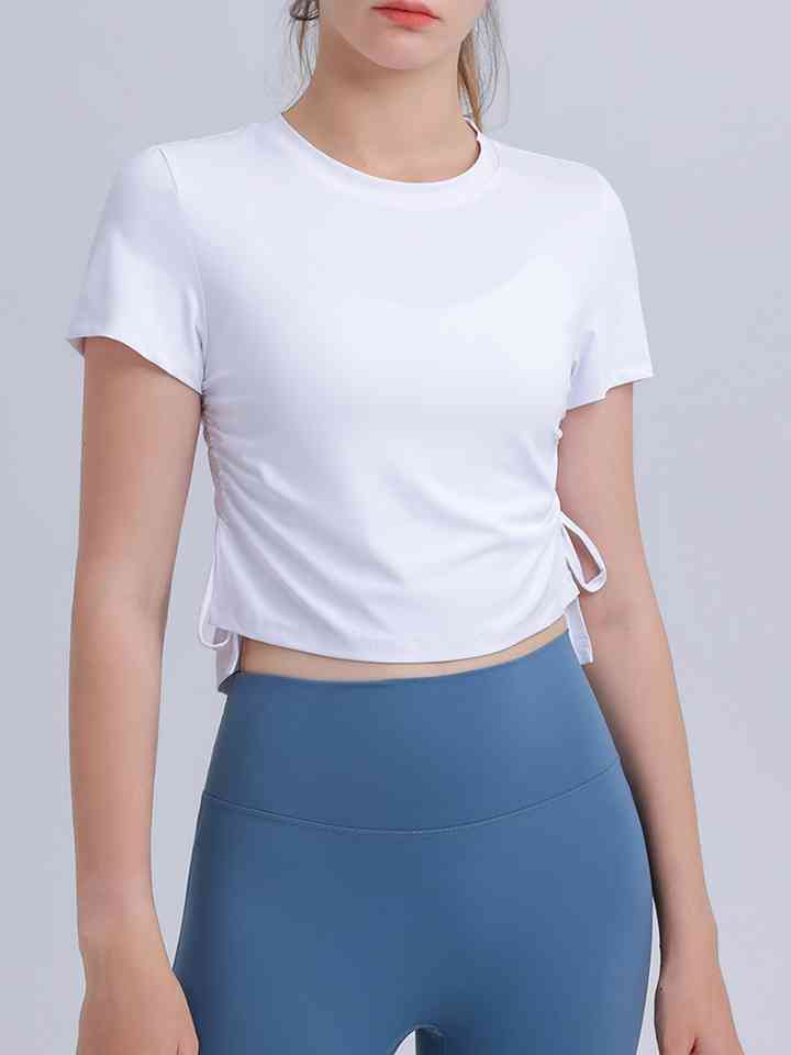 Round Neck Short Sleeve Active Top | 1mrk.com