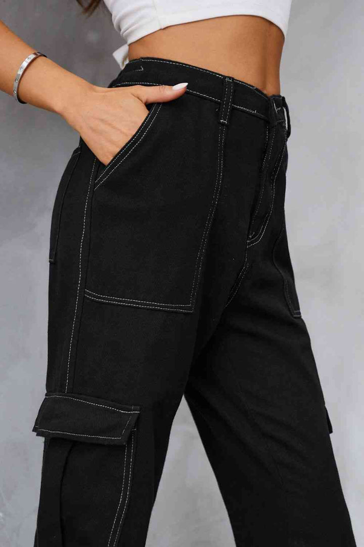 Baeful Long Straight Leg Jeans with Pockets | 1mrk.com