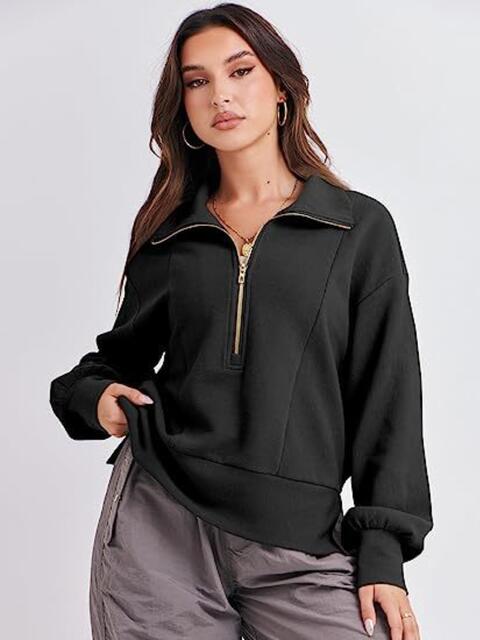 Half Zip Up Collared Sweatshirts |1mrk.com