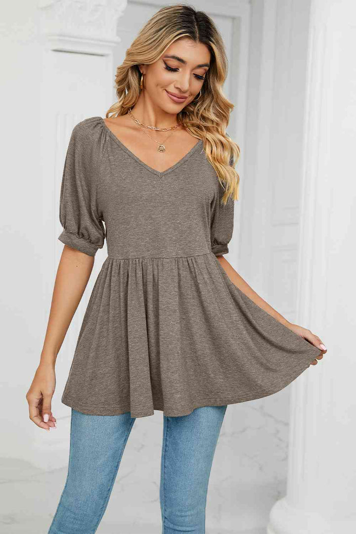 V-Neck Babydoll Top | 1mrk.com