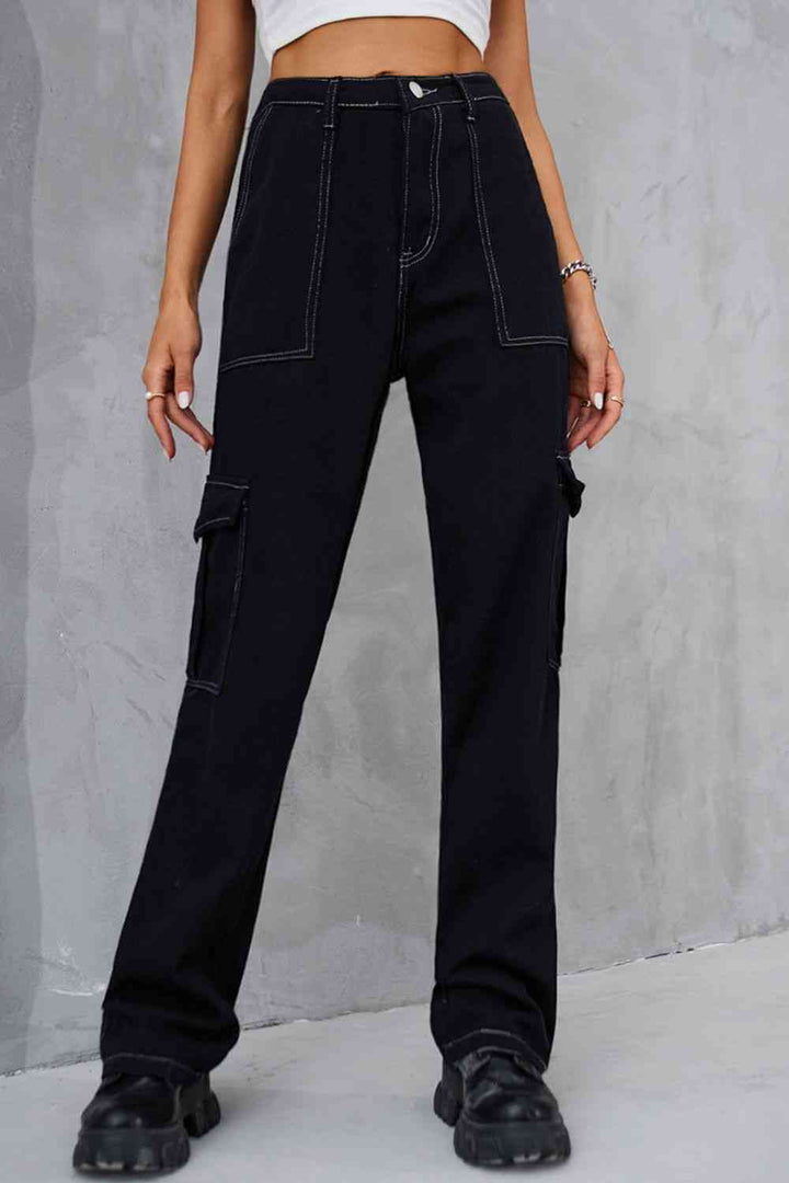 Baeful Long Straight Leg Jeans with Pockets | 1mrk.com