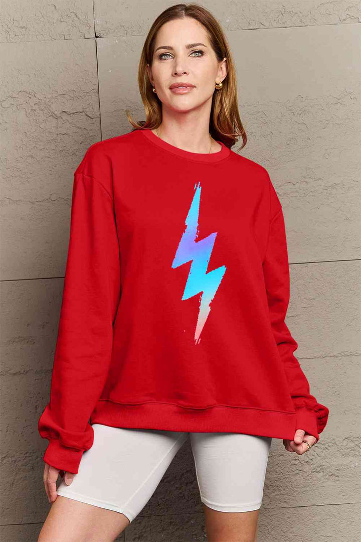 Simply Love Full Size Graphic Round Neck Sweatshirt |1mrk.com