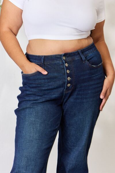 Judy Blue Full Size Button-Fly Straight Jeans | 1mrk.com