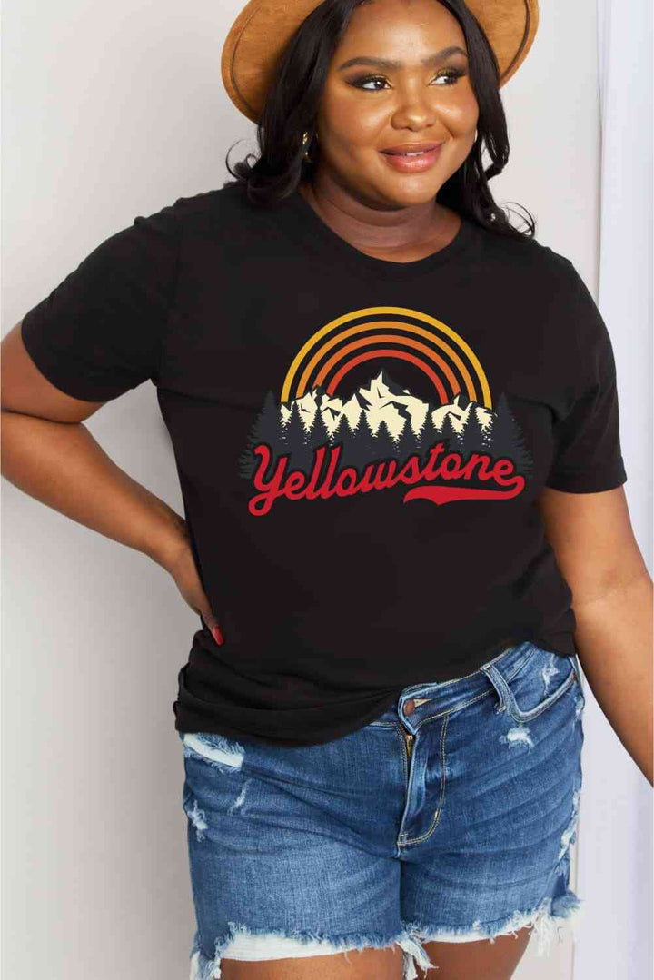Simply Love Full Size YELLOWSTONE Graphic Cotton Tee | 1mrk.com