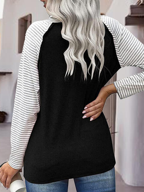 Striped Turtleneck Long Sleeve T-Shirt | 1mrk.com